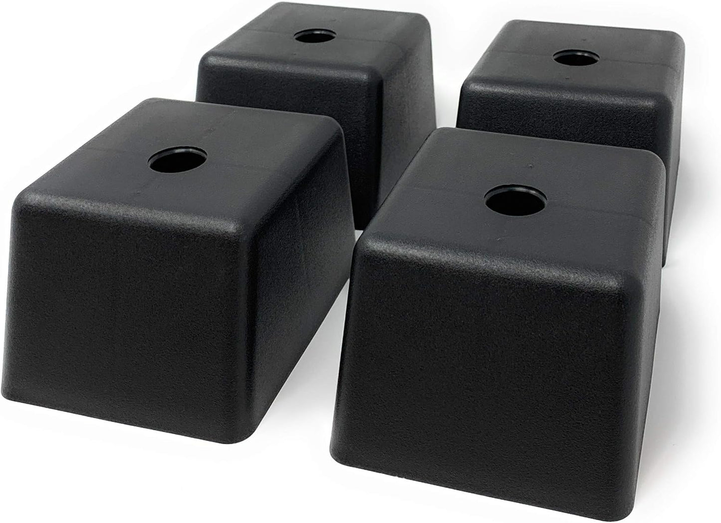 Design61 4er Set Sofa Füße Kunststoff Möbelgleiter Möbeluntersetzer Sofa Sessel zum Anschrauben Kunststoff Möbelgleiter Eckig in Schwarz