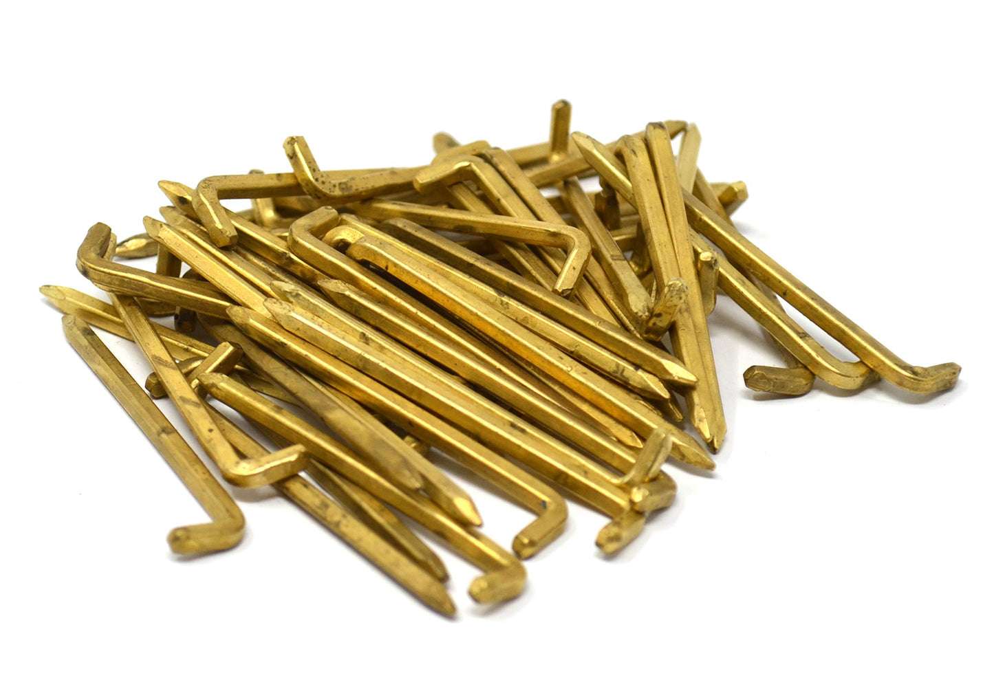 Design61 50x console hooks steel hooks square wire Ø 2.5 x L 50 mm made of iron brass-plated hardened