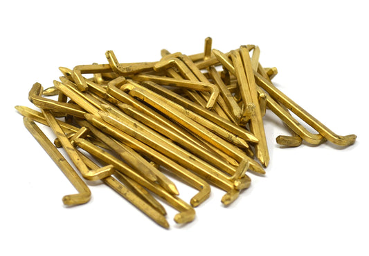 Design61 50x crochets de support crochets en acier fil carré Ø 2,5 x L 50 mm en fer laitonné trempé