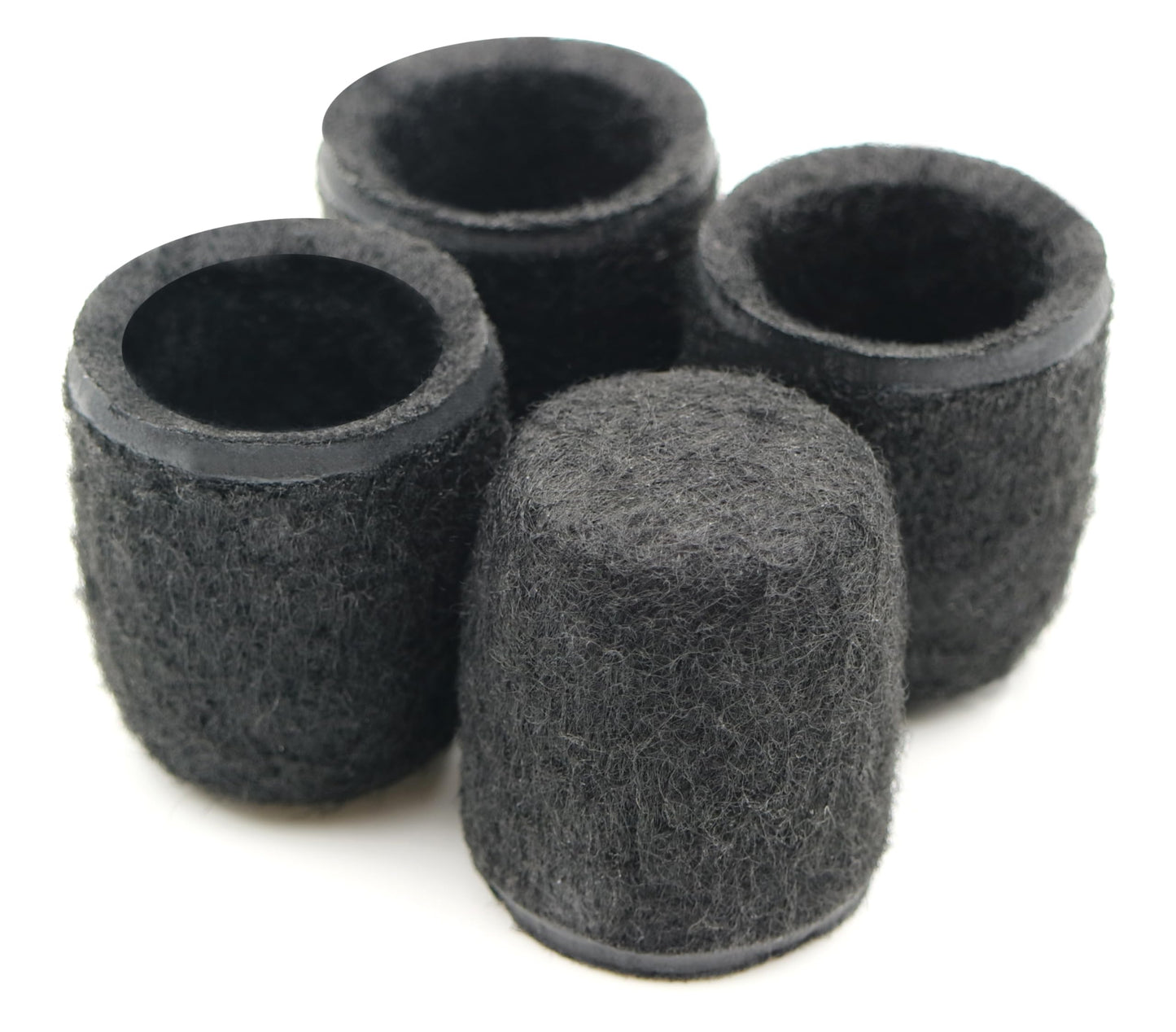 Design61 Lot de 4 patins en feutre pour chaises à tube rond de 22 mm de diamètre, noir