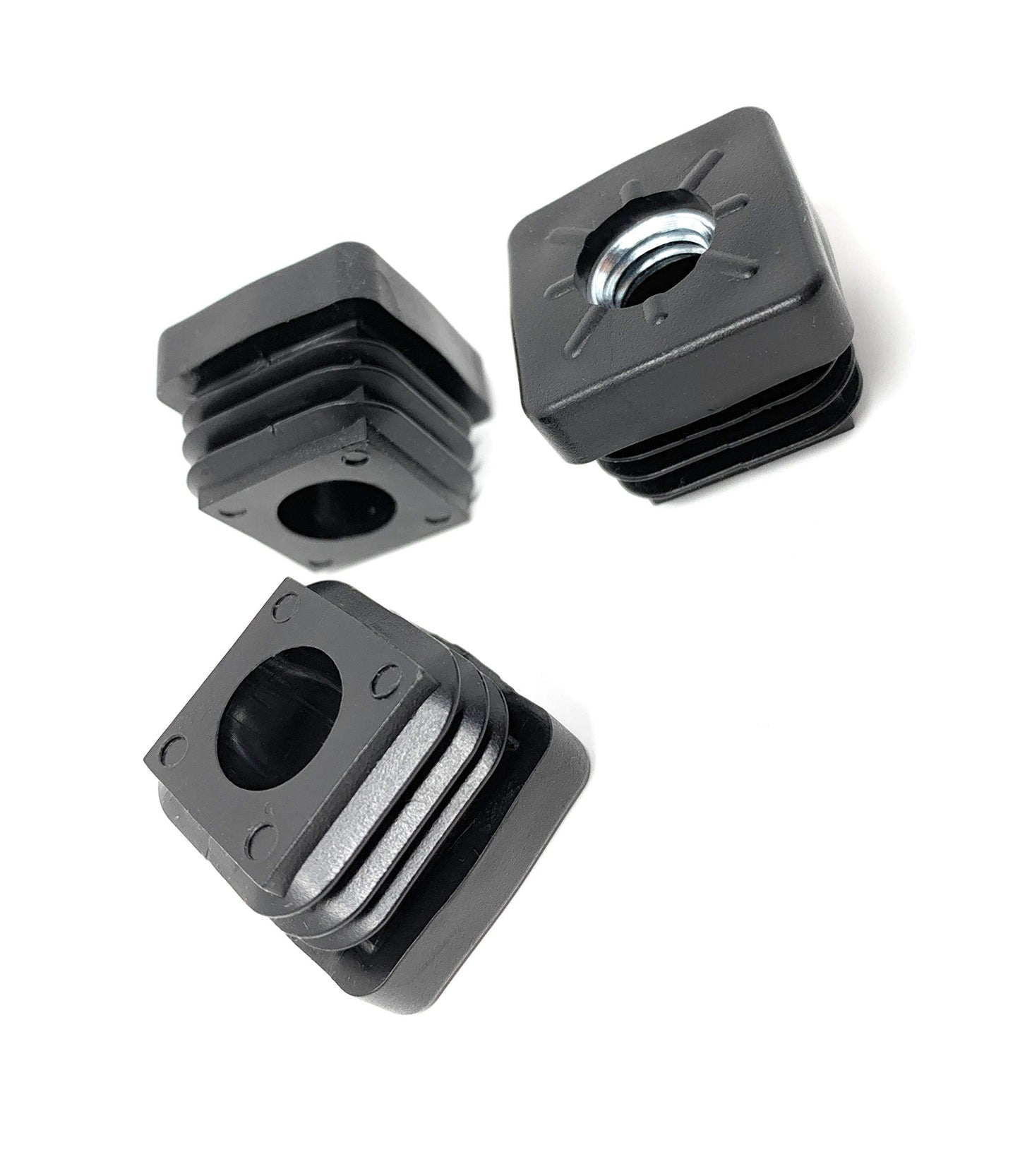 Design61 10x Gewindestopfen Vierkantrohrstopfen 25x25 mm 2,0 mm mit M10 Innengewinde