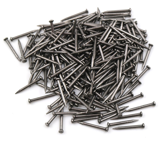Design61 100x Stahlstifte Stahlnägel Sockelleistenstifte Nagel 1,2 x 12 mm Linsenkopf Blank