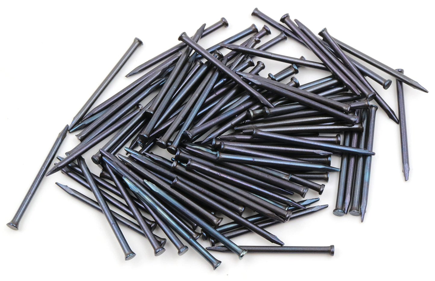 Design61 100x Stahlstifte Stahlnägel Sockelleistenstifte Nagel 1,5 x 15 mm Flachkopf Senkkopf BLAU