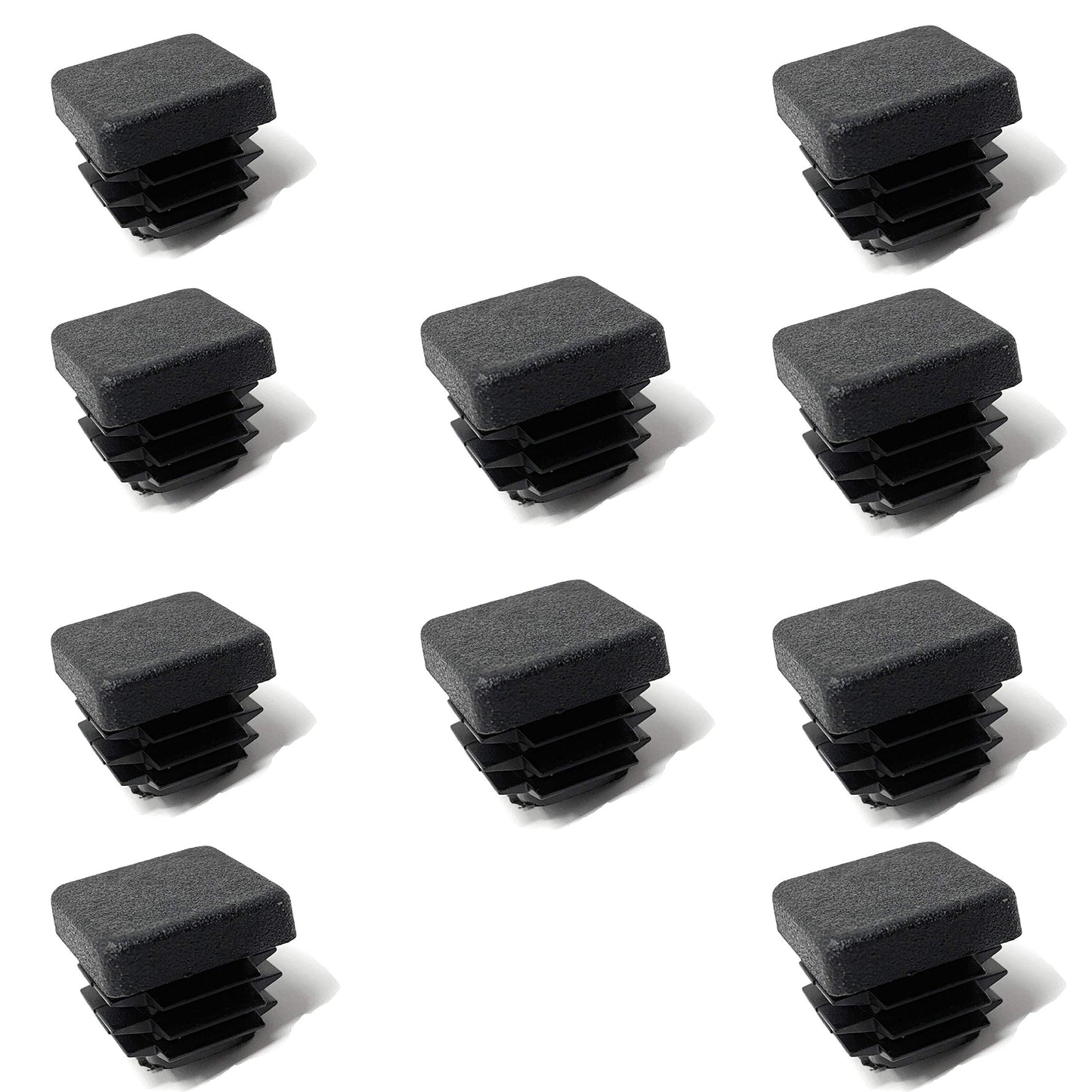 Design61 10x Vierkant Rohrstopfen Lamellenstopfen 20x20 mm mit Lamellen für Innenmaß 14-18,4 mm