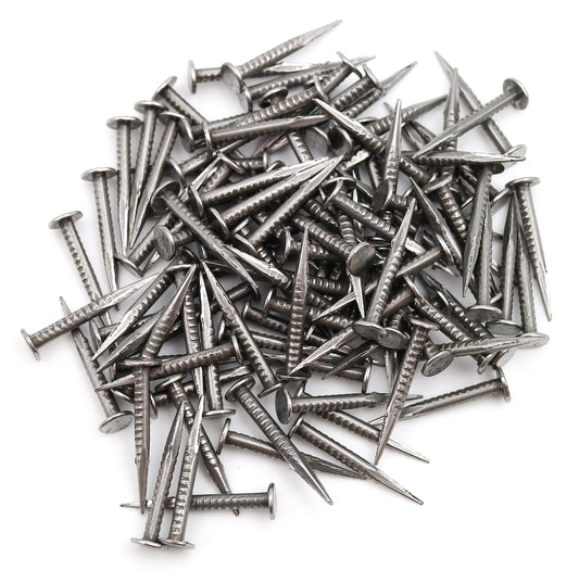 Design61 100x Stahlstifte Stahlnägel Kammzwecke 2,0 x 20 mm mit rundem Flachkopf extra spitzer Spitze Blank