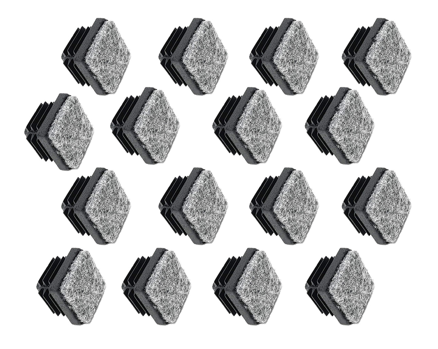 Design61 16x square tube plugs slatted plugs with felt 25x25 mm for steel tube chairs felt glides