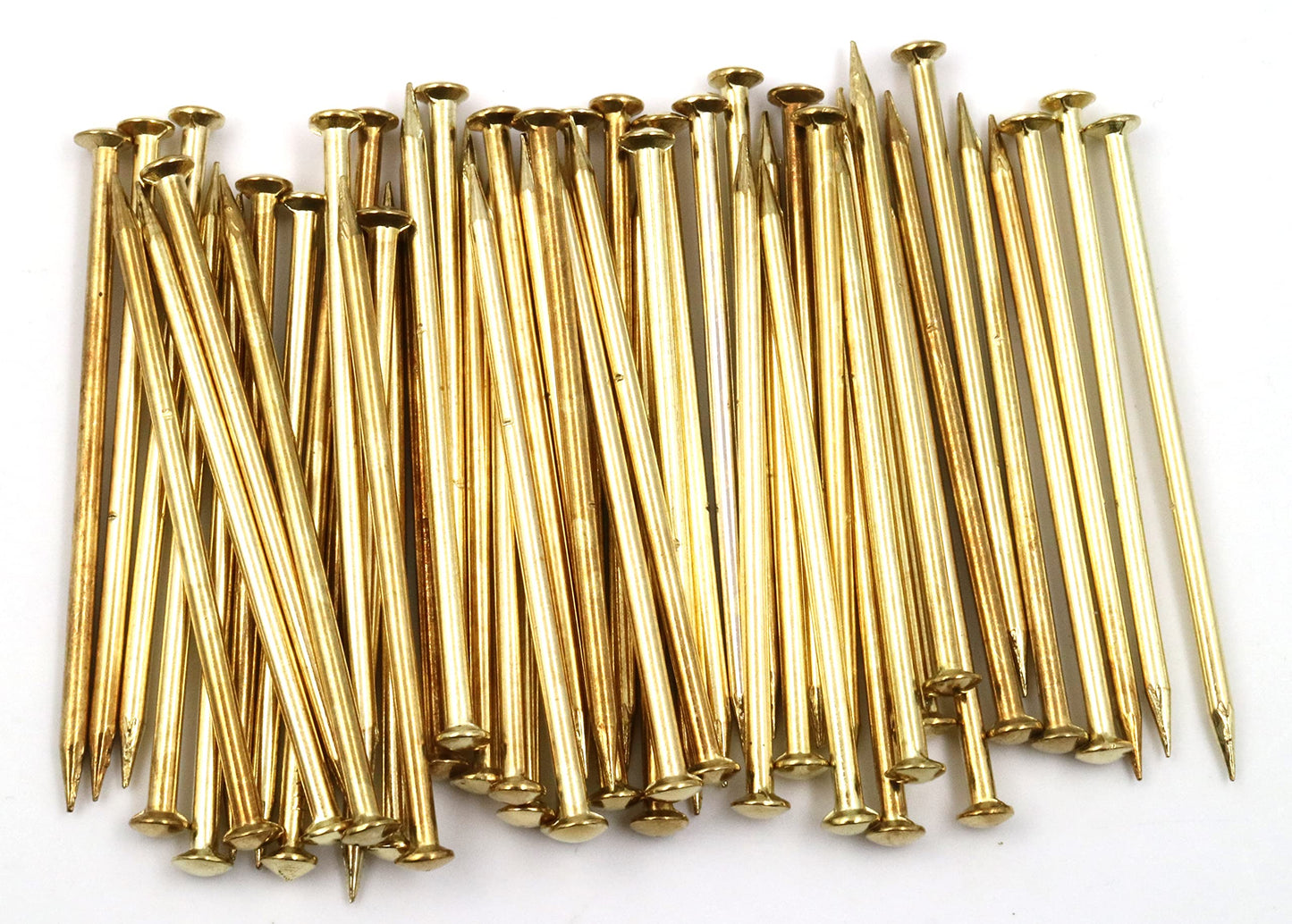 Design61 50x Stahlstifte Stahlnägel Sockelleistenstifte Nagel 2,0 x 50 mm Linsenkopf vermessingt