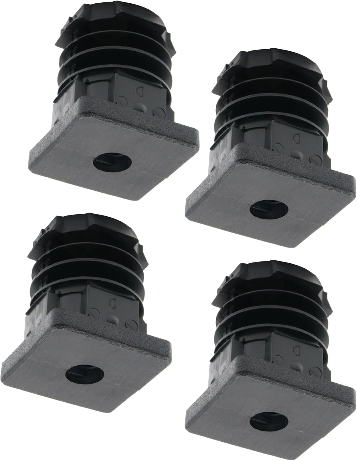 Design61 4X Gewindestopfen Vierkantrohrstopfen 30x30 mm 1,5-2 mm mit M8 Innengewinde