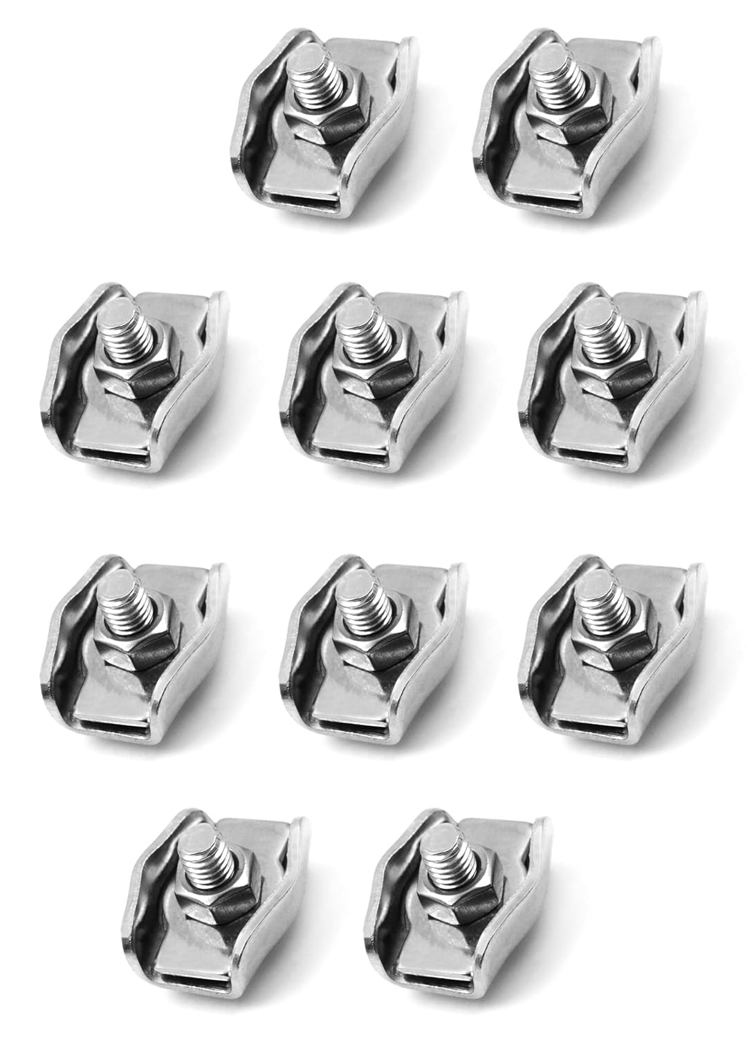 Design61 10x Simplexklemmen Simplex Seilklemmen 4mm Drahtseilklemme Edelstahl Rostfrei Drahtseilverbinder Stahlseil klemmen