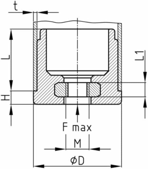 Bouchons filetés Design61 4X, bouchons pour tubes ronds, bouchons de réglage Ø 32 mm 1,5 mm avec filetage intérieur M10 