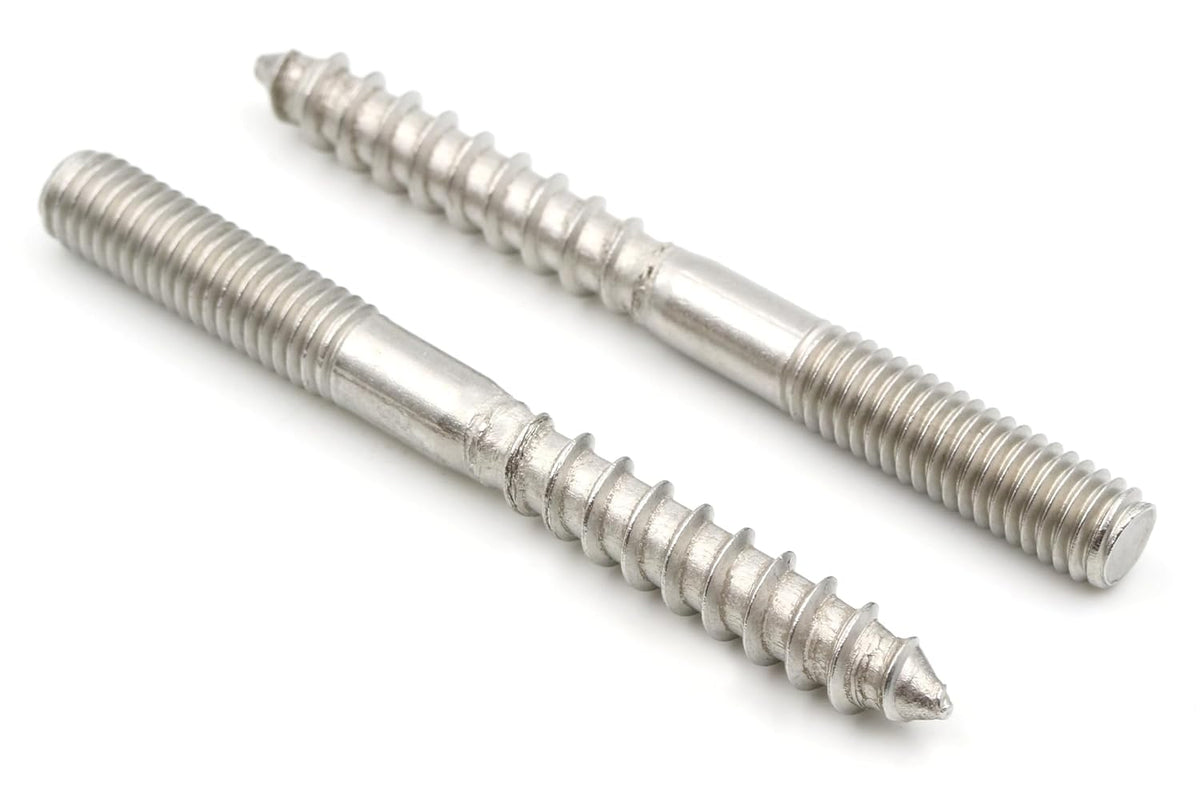 10x Edelstahl Stockschraube Doppelgewindeschraube Schraubstifte mit Holzgewinde & Metrischem Gewinde Verbindungsschraube für Holz Metall Dübelmontage (M6 x 60 mm, 10, stück)