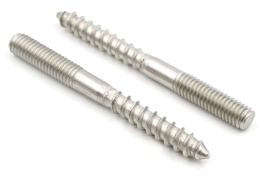 10x Edelstahl Stockschraube Doppelgewindeschraube Schraubstifte mit Holzgewinde & Metrischem Gewinde Verbindungsschraube für Holz Metall Dübelmontage (M6 x 60 mm, 10, stück)