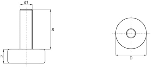 4X Justierfüße flach Ø 40 mm M8 x 16 mm Stellschraube verzinkt Stellfüße Nivellierfüße für Möbel, Werkbank & Maschinen