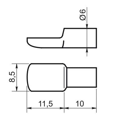 Design61 Regalbodenträger 6 mm Bodenträger für Regalböden Stahl vermessingt Löffelform Löffelform Stahl 20 Stück