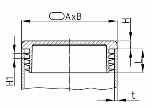 Design61 10x Ovalrohr Rohrstopfen Lamellenstopfen 30x15 mm mit Lamellen für Wandstärke bis 1-2,5 mm