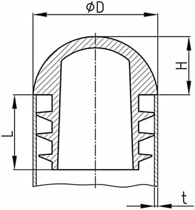Design61 4X Lamellenstopfen für Rundrohre mit Kugelkopf für Rundrohre Ø 40mm für Wandstärke 1,5-2 mm in Schwarz