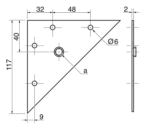 Design61 4er Set Montageplatte Anschraubplatte 117x117 mm für Möbelfüße mit M10 Gewinde