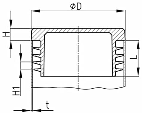 Design61 4x Lamellenstopfen für Rundrohre Ø 54,5-55 mm in Schwarz