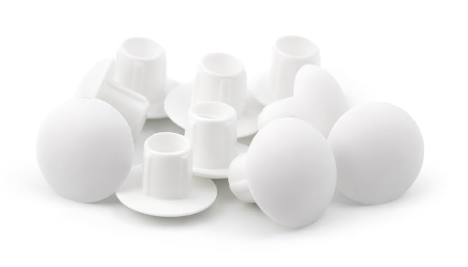 Design61 20x Abdeckstopfen für Bohrungen Ø 5 mm zum Eindrücke Schutzstopfen Rundblindstopfen Weiß Kunststoffstopfen zum Schutz vor Staub und Beschädigung
