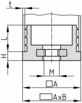 Design61 4X Gewindestopfen Vierkantrohrstopfen 30x30 mm 1-2 mm mit M10 Innengewinde
