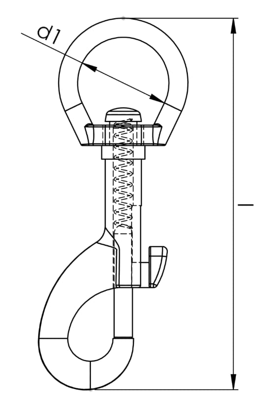 Design61 4er Set Karabinerhaken Karabiner 360 Grad Drehgelenk aus Druckguss Vernickelt (75mm)