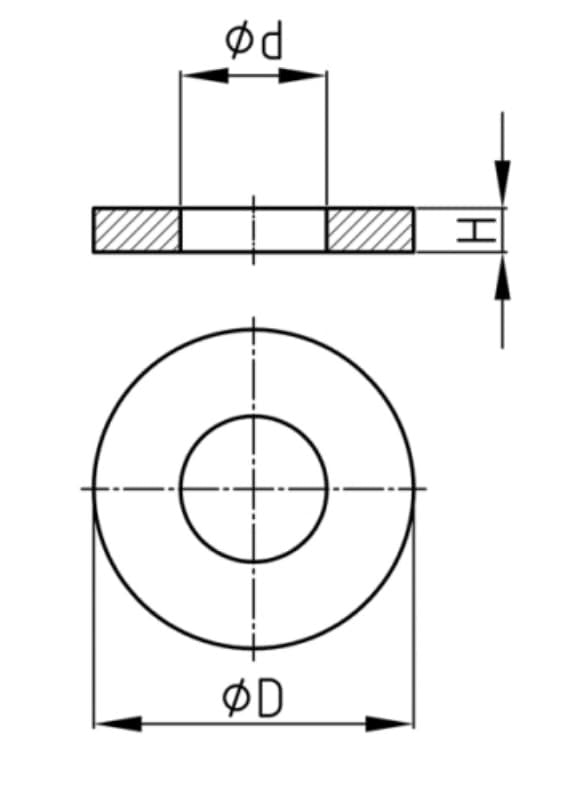Design61 10x Edelstahl Spannscheibe M10 Ø20/10 mm H 2 mm DIN 125A / DIN 9021 Unterlegscheibe AISI 304 (A2) Rostfrei & korrosionsbeständig Hochwertige Unterlagscheibe