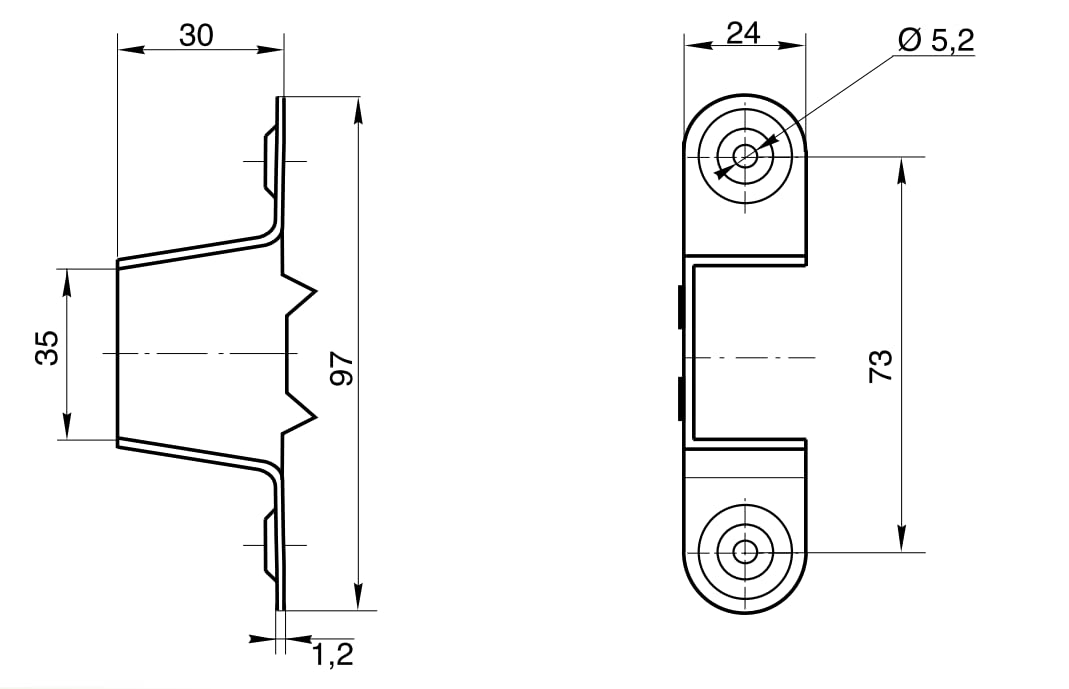 Design61 4er Set Bettsockel Verbinder für Einzel- und Doppelbetten Sockeldicke 35mm zum Schrauben Stahl Verzinkt