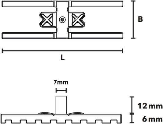 100 Stück Abstandhalter für Terrassendielen Terrasse 7mm Distanzhalter für 7mm Fuge aus Kunststoff für Unterkonstruktion zur Ventilation und Verhinderung von Staunässe