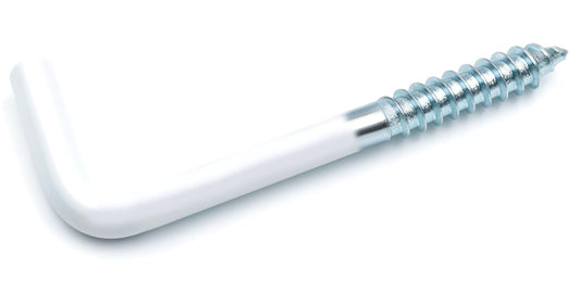 Design61 10x Schraubhaken Weiß Gerade 40 x 3,3 mm Hakenschraube Wandhaken Drehhaken mit Gewinde Haken zum Einschrauben für Wand & Decke Verzinkt Befestigung für Seile Ketten Lampen Pflanzen