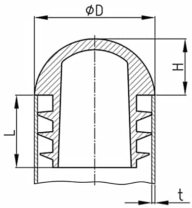 Design61 8x Lamellenstopfen für Rundrohre mit Kugelkopf Ø 28-29 mm in Schwarz