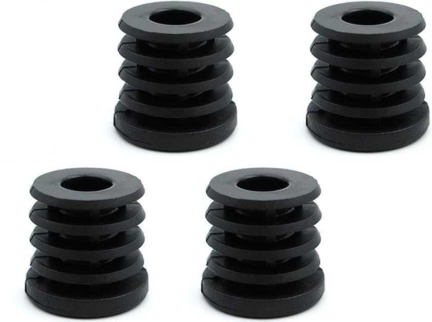 Design61 4X Gewindestopfen Justierstopfen für Rundrohr mit gespritztem Kunststoffgewinde Ø35 mm 1,5-2 mm mit M8 Innengewinde
