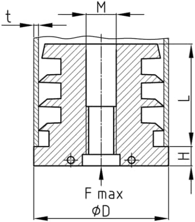 Design61 8X Gewindestopfen Justierstopfen für Rundrohr mit Kunststoffgewinde M12 Ø 25 mm 1-2 mm Wandstärke