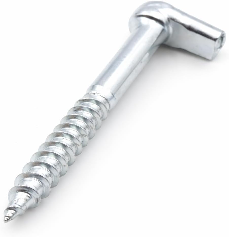 Design61 10x Schraubhaken Gerade 40 x 3,3 mm Hakenschraube mit Beffe Wandhaken Drehhaken mit Gewinde Haken zum Einschrauben für Wand & Decke Vermessingt Befestigung für Seile Ketten Lampen Pflanzen