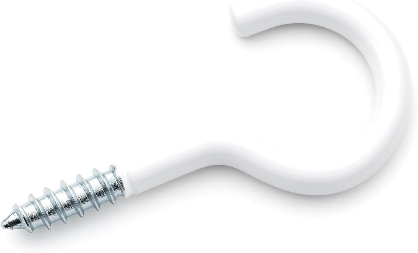 Design61 Gebogene Schraubhaken Wandhaken Verzinkt mit Holzgewinde Einschraubhaken für Wand Decke Haken zur Befestigung von Seilen Ketten Pflanzen Lampen (30 x 2,4 mm, 10, stück)