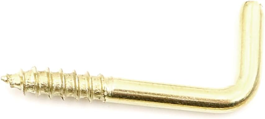 Design61 10x Schlitzhaken Gerade Schraubhaken Konsolhaken Stahlhaken 20 x 2,20 mm Wandhaken mit Gewinde Einschraubhaken für Wand & Decke Haken zur Befestigung von Seilen Ketten Pflanzen Lampen Messing