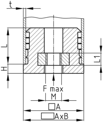 Design61 4X Gewindestopfen Vierkantrohrstopfen 35x35 mm 1,5-2 mm mit M8 Innengewinde