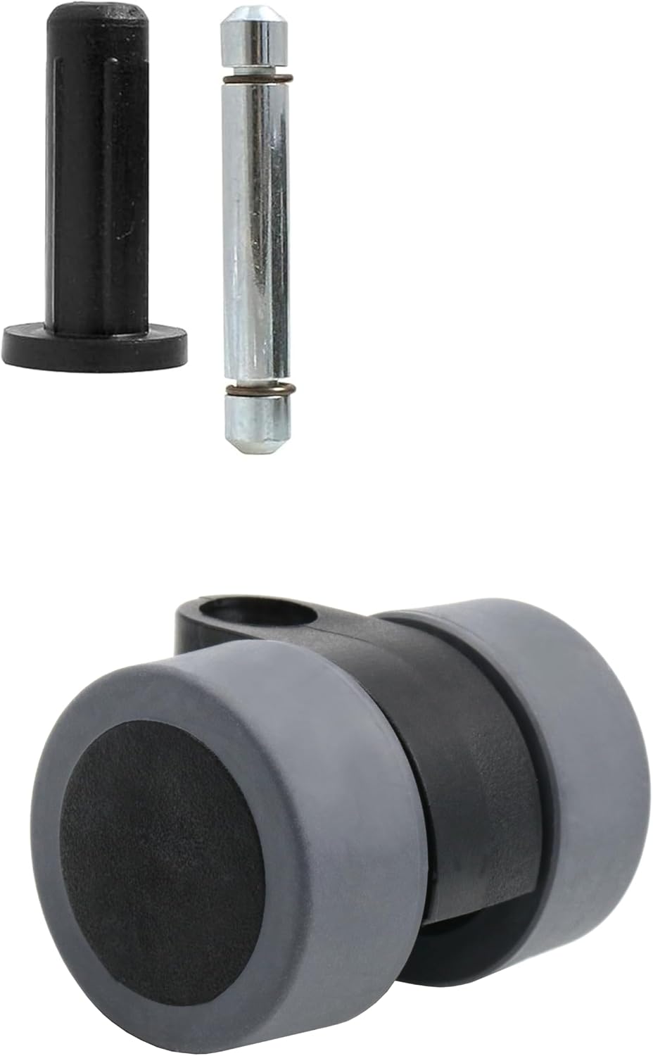 4er Set Möbelrolle Ø 30mm Gummirolle Rollen Hülse + Stift für Harte Böden