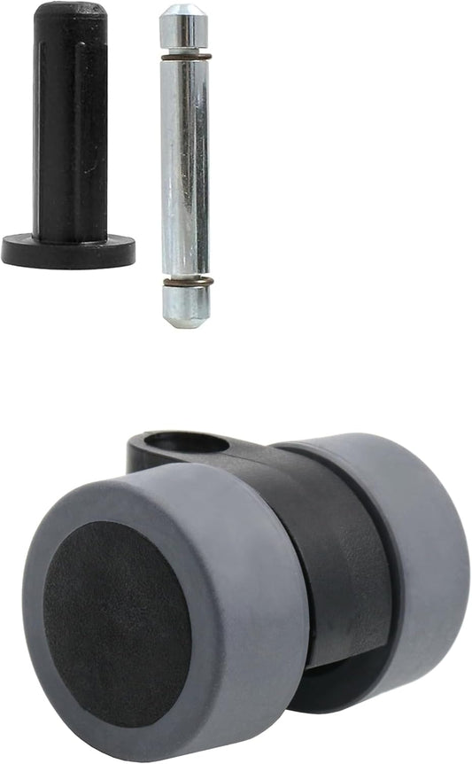 4er Set Möbelrolle Ø 30mm Gummirolle Rollen Hülse + Stift für Harte Böden