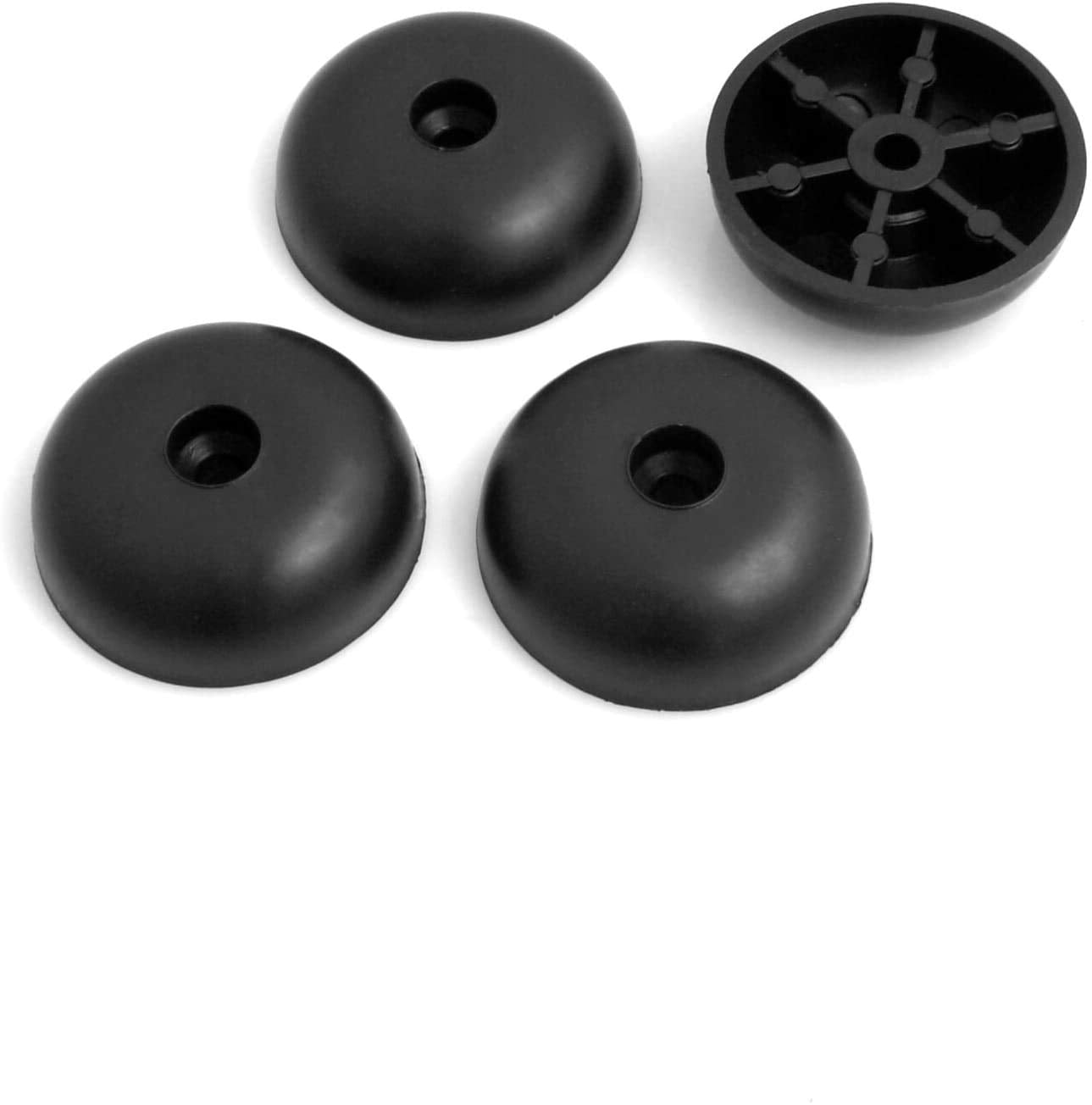 Design61 Set of 4 plastic furniture glides, furniture coasters, sofa armchair for screwing on, Ø 45 x H 20 mm, black