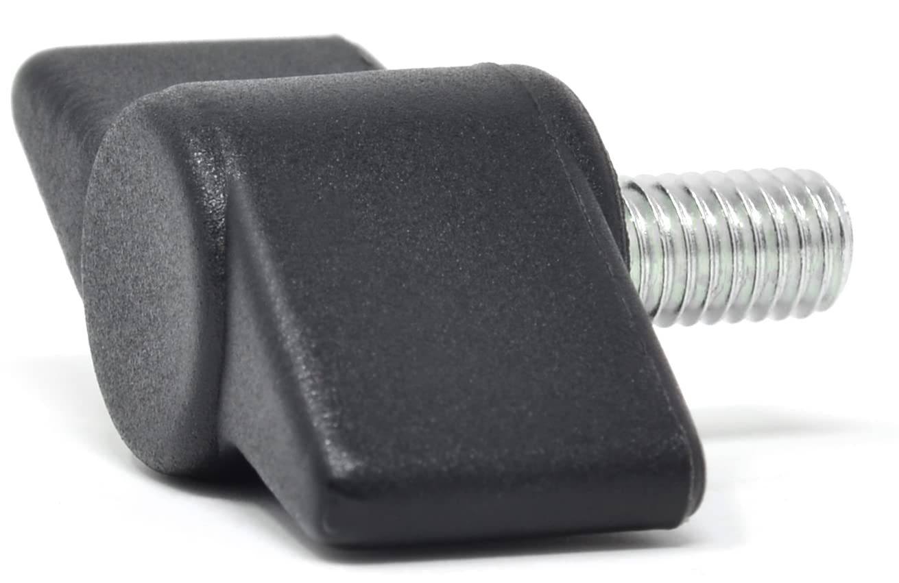 Design61 4x Flügelschraube Kunststoff mit Gewindebolzen Stahl M5 x 10 mm