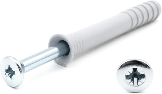 Design61 25x Nageldübel Dübel 10 x 140 mm mit gehärtetem Senkkopf Nagel PZ3 Kreuzschlitz Nylon Schlagdübel für Beton Stein Vollziegel Schnellmontage für Innen & Außen