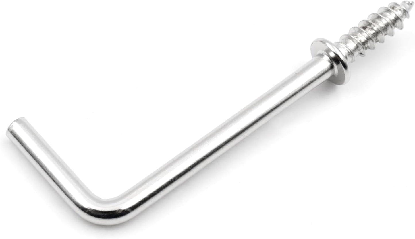 Design61 10x Schraubhaken Gerade Hakenschraube mit Beffe Wandhaken mit Gewinde Haken zum Einschrauben für Wand & Decke Vermessingt Befestigung für Seile Ketten Lampen Pflanzen (30 x 3 mm, 10, stück)