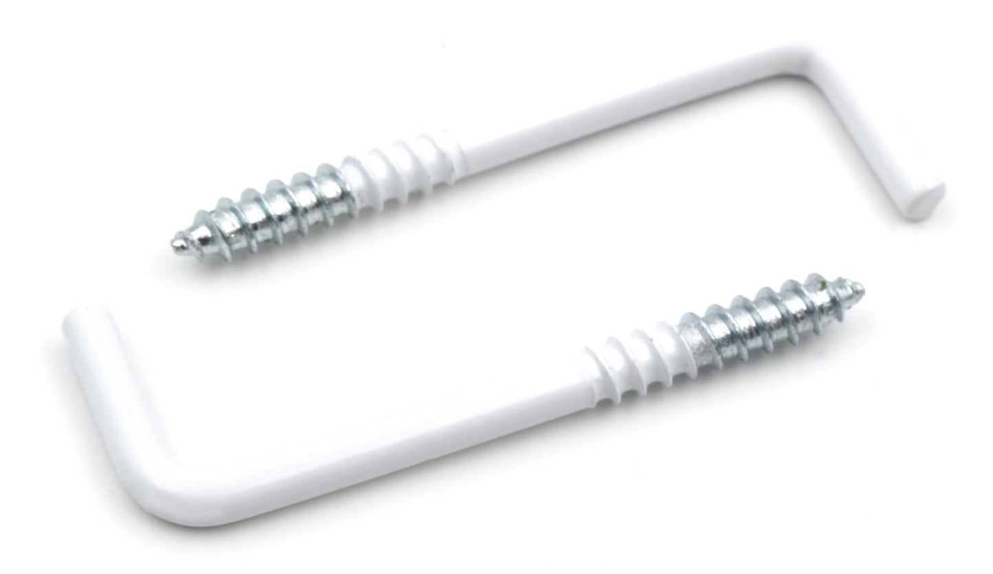 Design61 10x Schraubhaken Weiß Gerade 40 x 3,3 mm Hakenschraube Wandhaken Drehhaken mit Gewinde Haken zum Einschrauben für Wand & Decke Verzinkt Befestigung für Seile Ketten Lampen Pflanzen