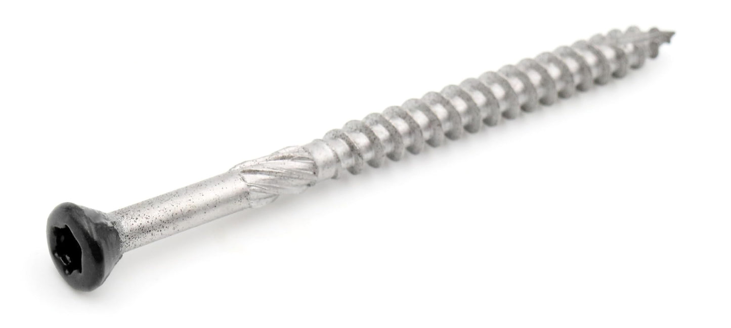 Design61 Terrassenschrauben Edelstahl TX25 Edelstahlschrauben Holz Dielenschraube Rostfrei mit Cutspitze Reibteil Fräsrippen Ideal für Terrassendielen & Außenbau (5 x 70 mm Schwarz, 200, stück)