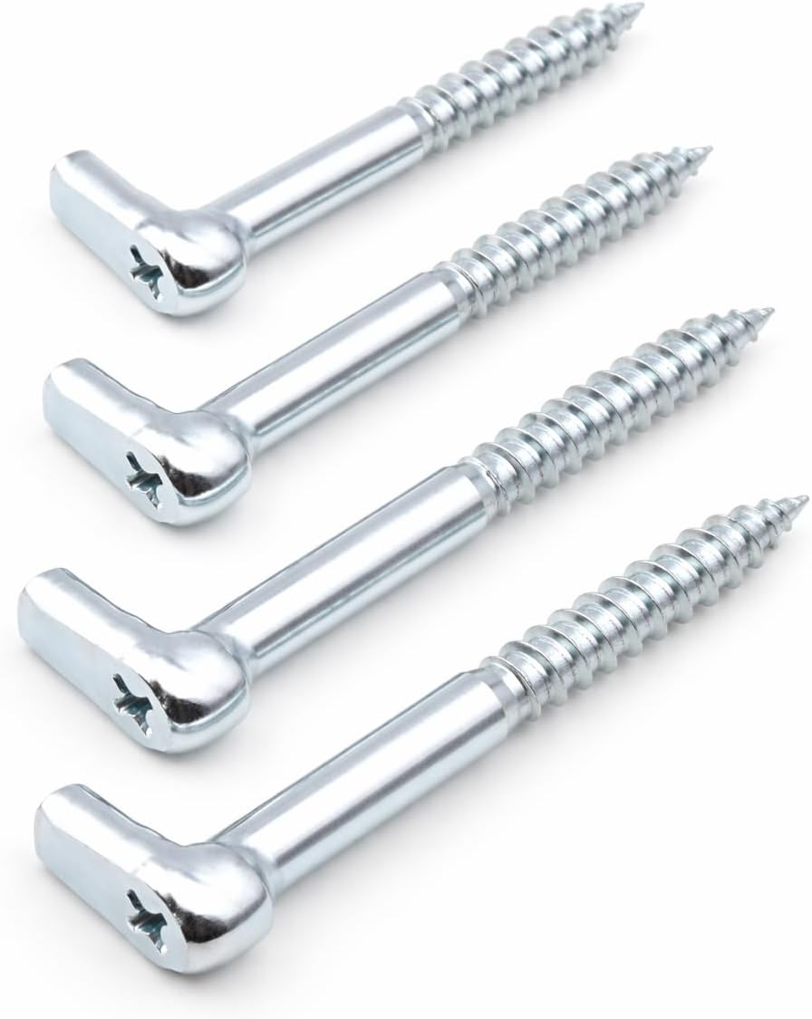 Design61 10x Schraubhaken Gerade 40 x 3,3 mm Hakenschraube mit Beffe Wandhaken Drehhaken mit Gewinde Haken zum Einschrauben für Wand & Decke Vermessingt Befestigung für Seile Ketten Lampen Pflanzen