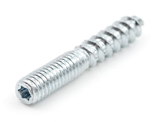 Design61 10x Stockschraube M6 x 50 mm Doppelgewindeschraube Schraubstifte mit Holzgewinde & Metrischem Gewinde TX15 Stahl Verzinkt Verbindungsschraube für Holz Metall Dübelmontage