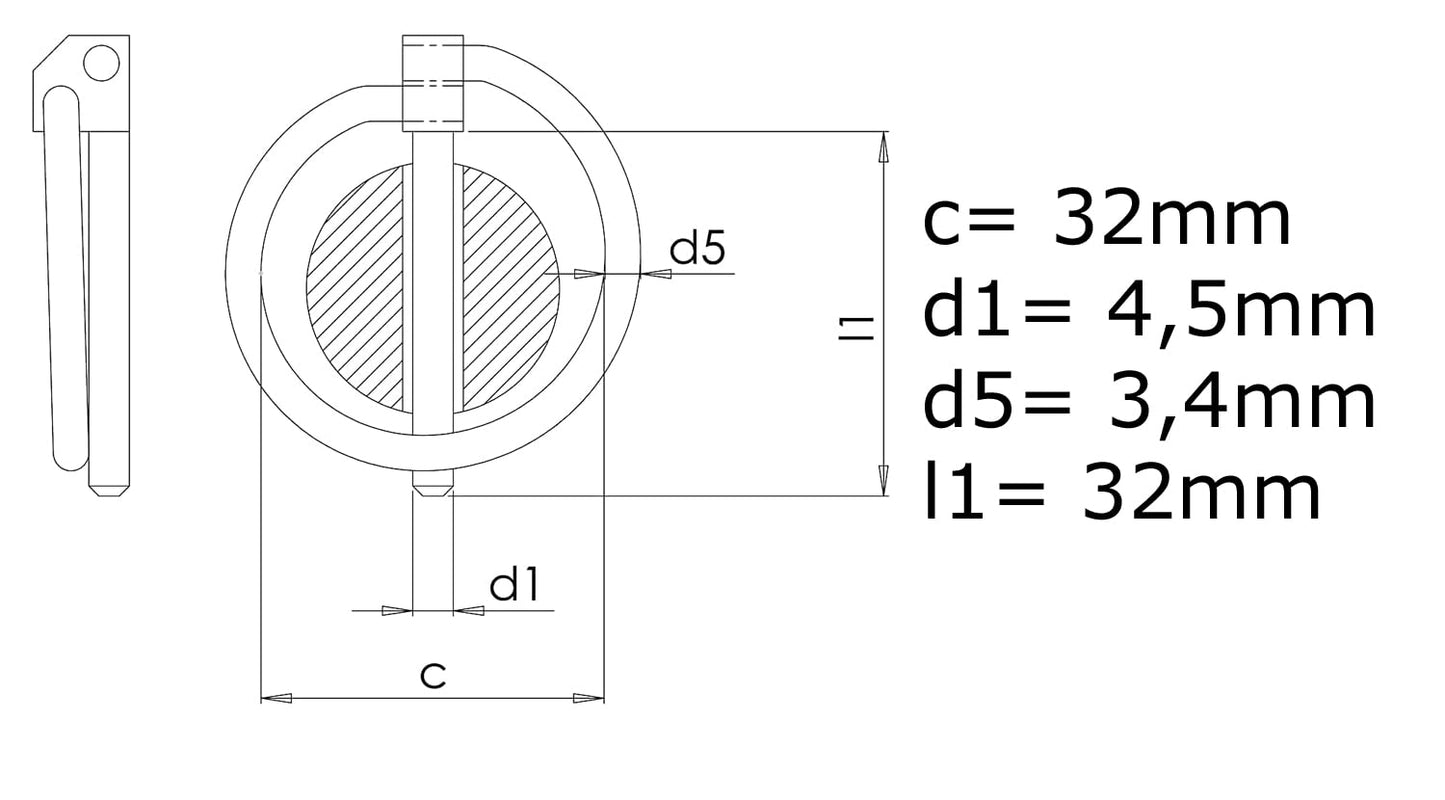 Design61 4x Standard Klappsplinte 4,5 x 32 mm galv. verzinkt