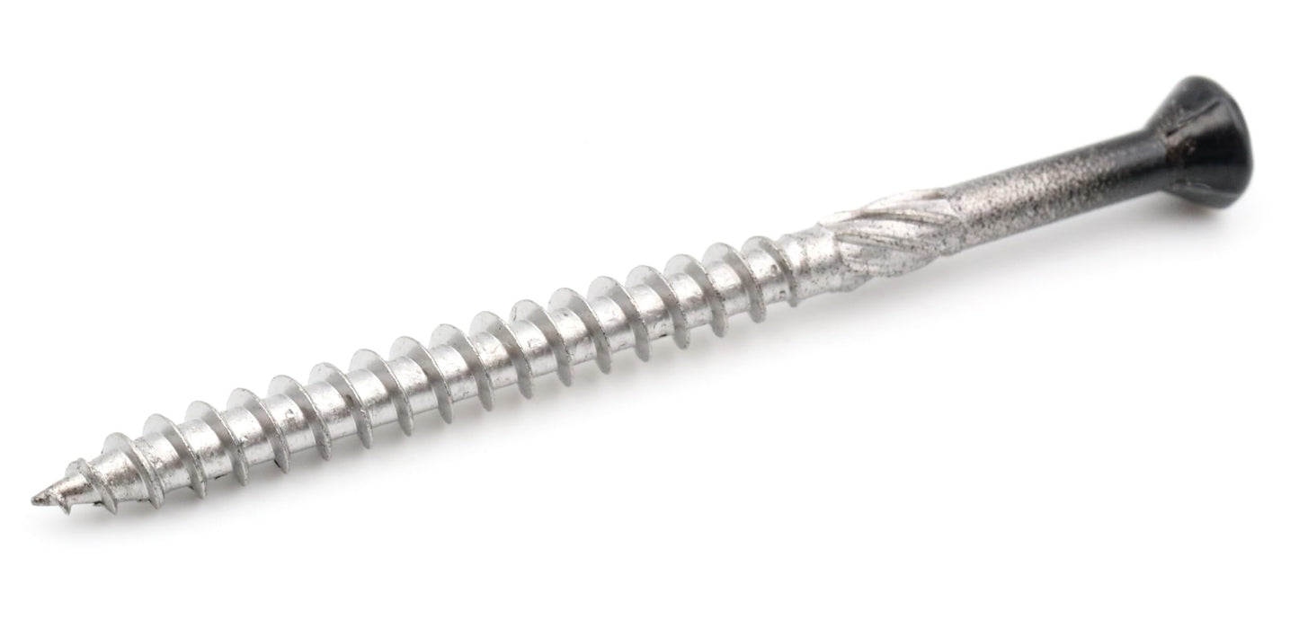 Design61 Terrassenschrauben Edelstahl TX25 Edelstahlschrauben Holz Dielenschraube Rostfrei mit Cutspitze Reibteil Fräsrippen Ideal für Terrassendielen & Außenbau (5 x 70 mm Schwarz, 200, stück)