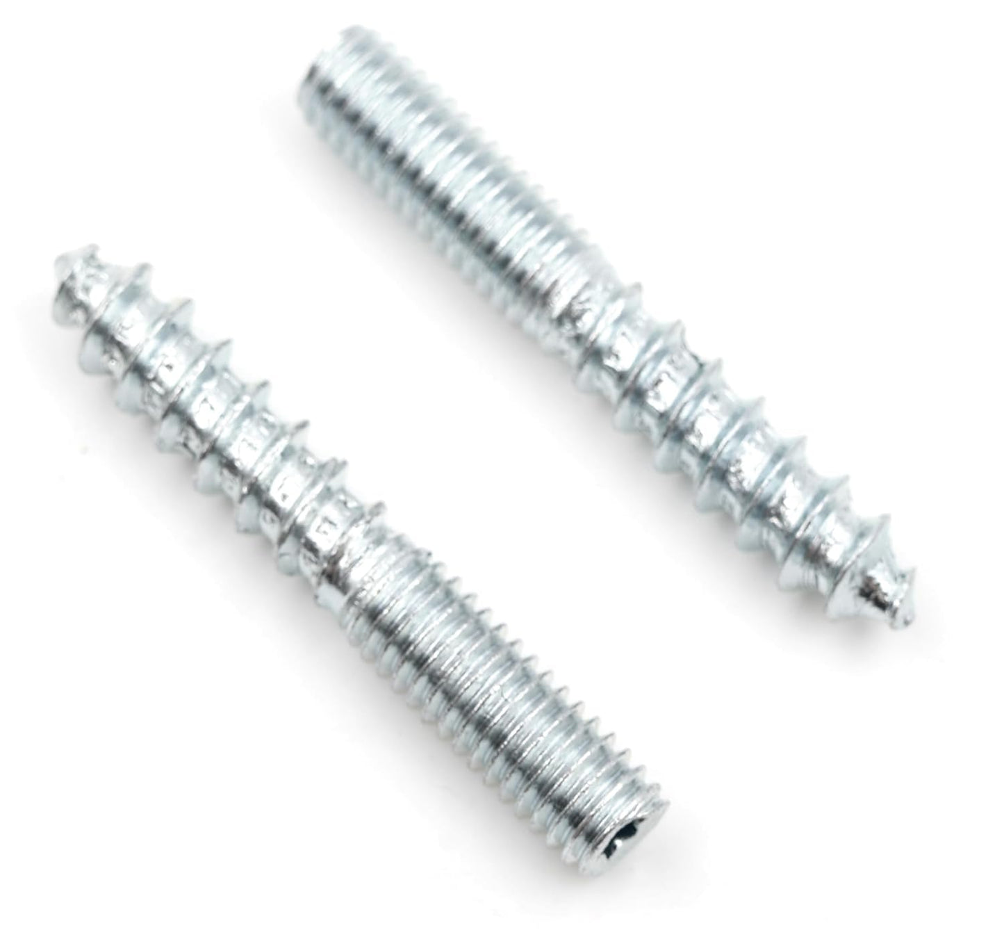 Design61 10x Stockschraube M6 x 50 mm Doppelgewindeschraube Schraubstifte mit Holzgewinde & Metrischem Gewinde TX15 Stahl Verzinkt Verbindungsschraube für Holz Metall Dübelmontage