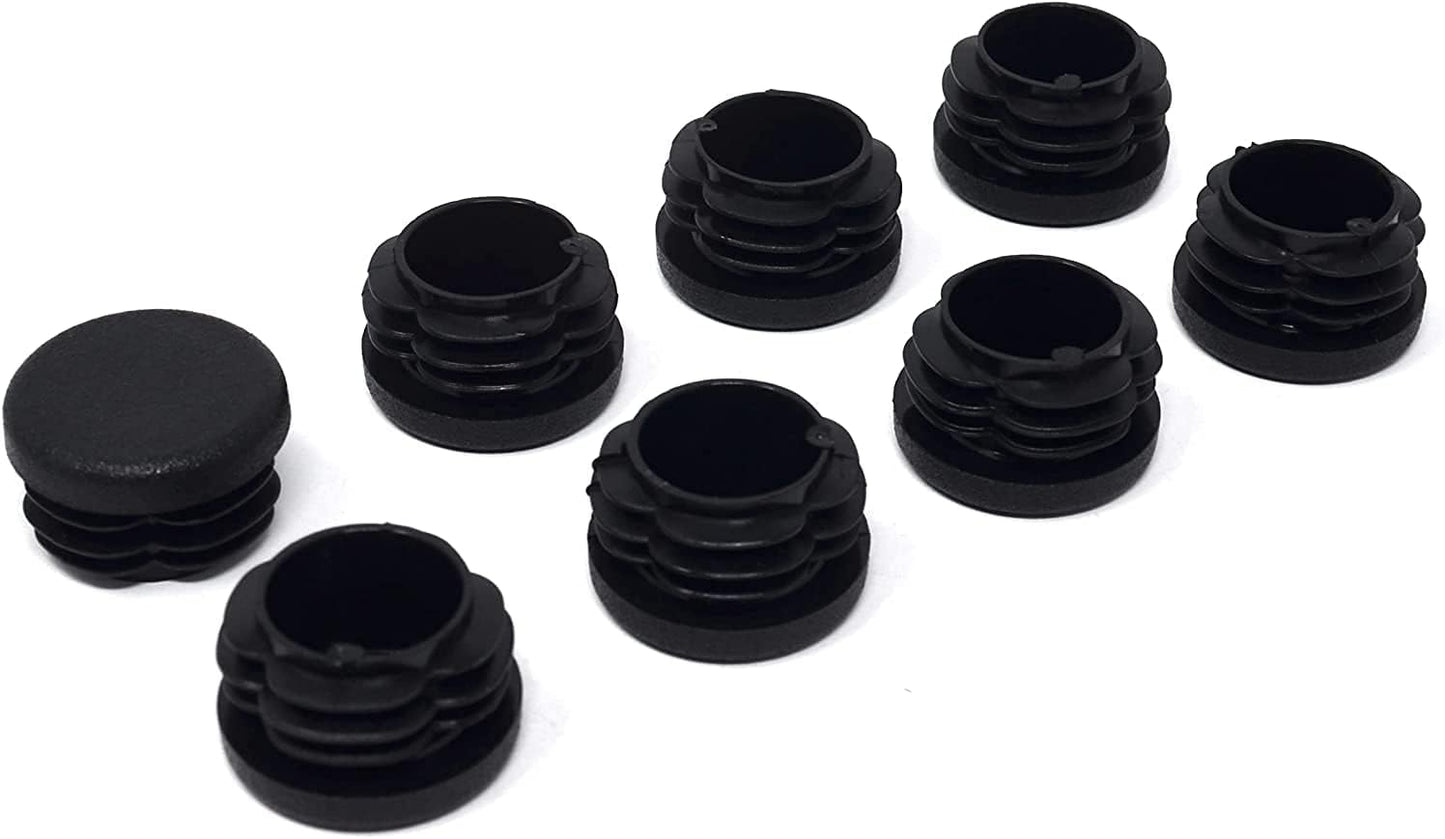 Design61 8X Lamellenstopfen für Rundrohre Außen-Ø 21 mm Wandstärke 0,8-2,5 mm in Schwarz